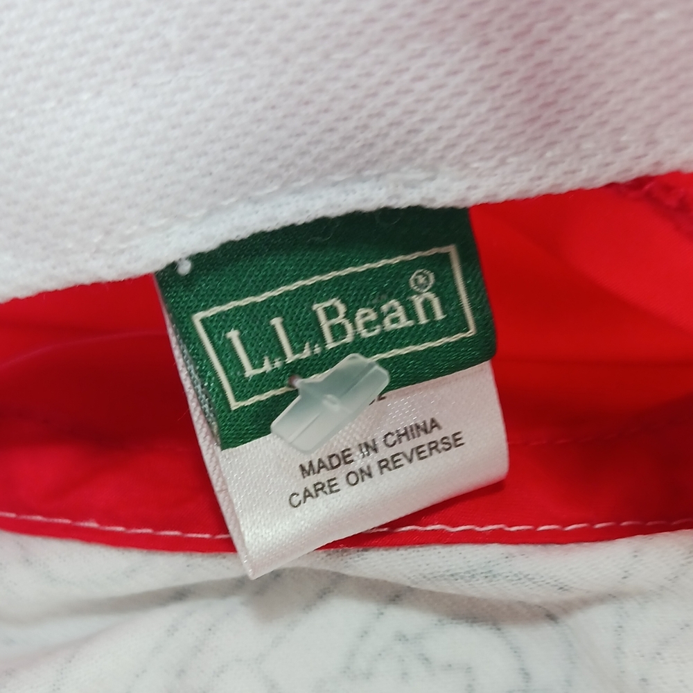 NWOT L.L.Bean Hat. Red & White Baseball-Style Cap with Topographic Map Design. - Picture 2 of 9